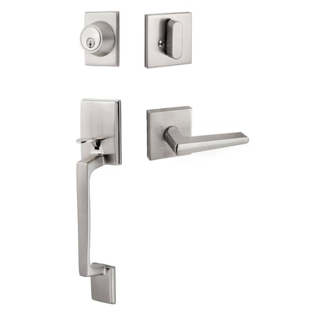 Sure-Loc Hardware Sure-Loc Hardware Coronado Handleset with Square Thumb Turn, Basel Square Handleset Trim, Satin Nickel CN507-S-BS-SQ 15